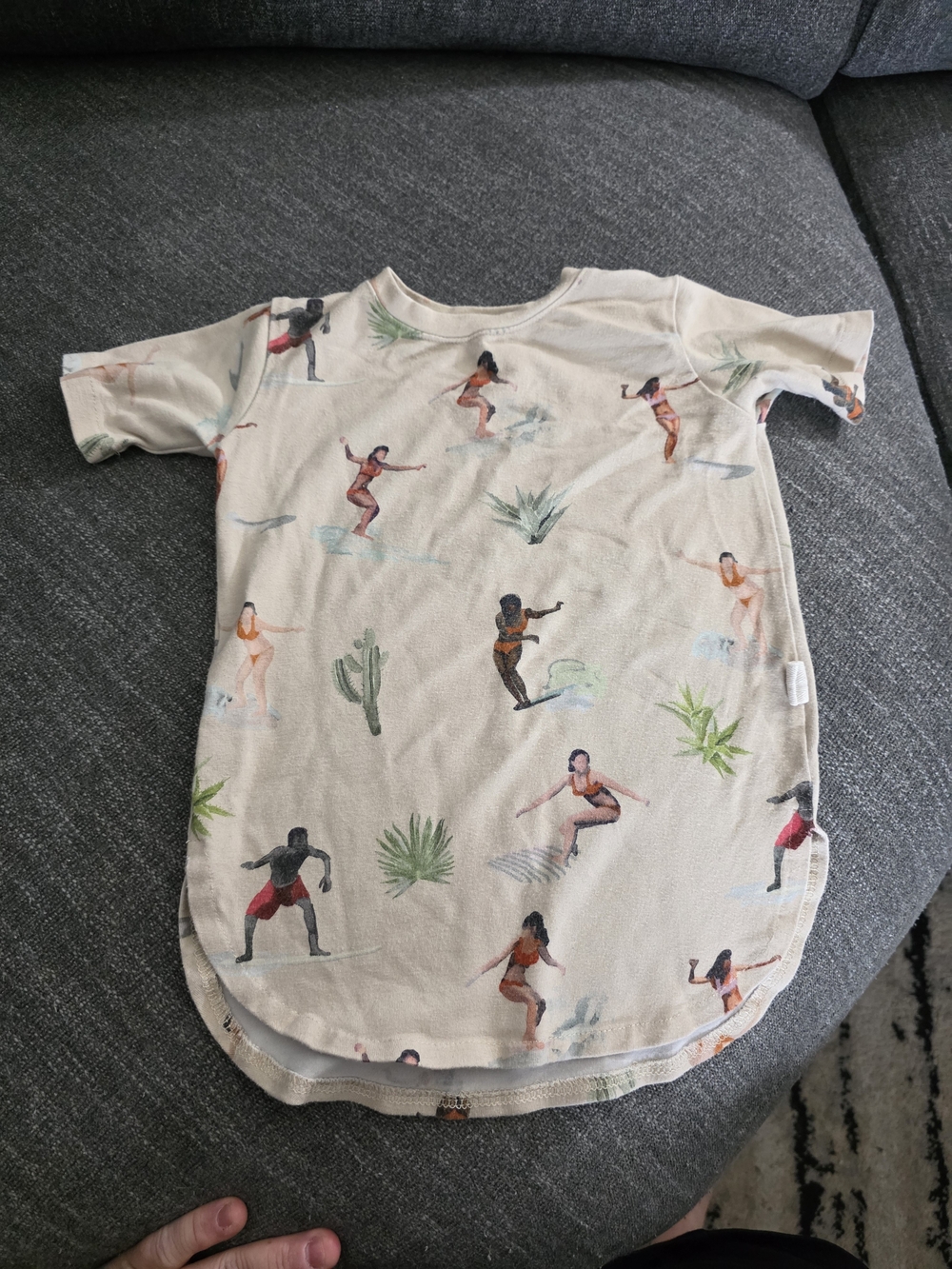 Kids Beige Surf Print Top Evolutif 1-3 Ans Little Yogi